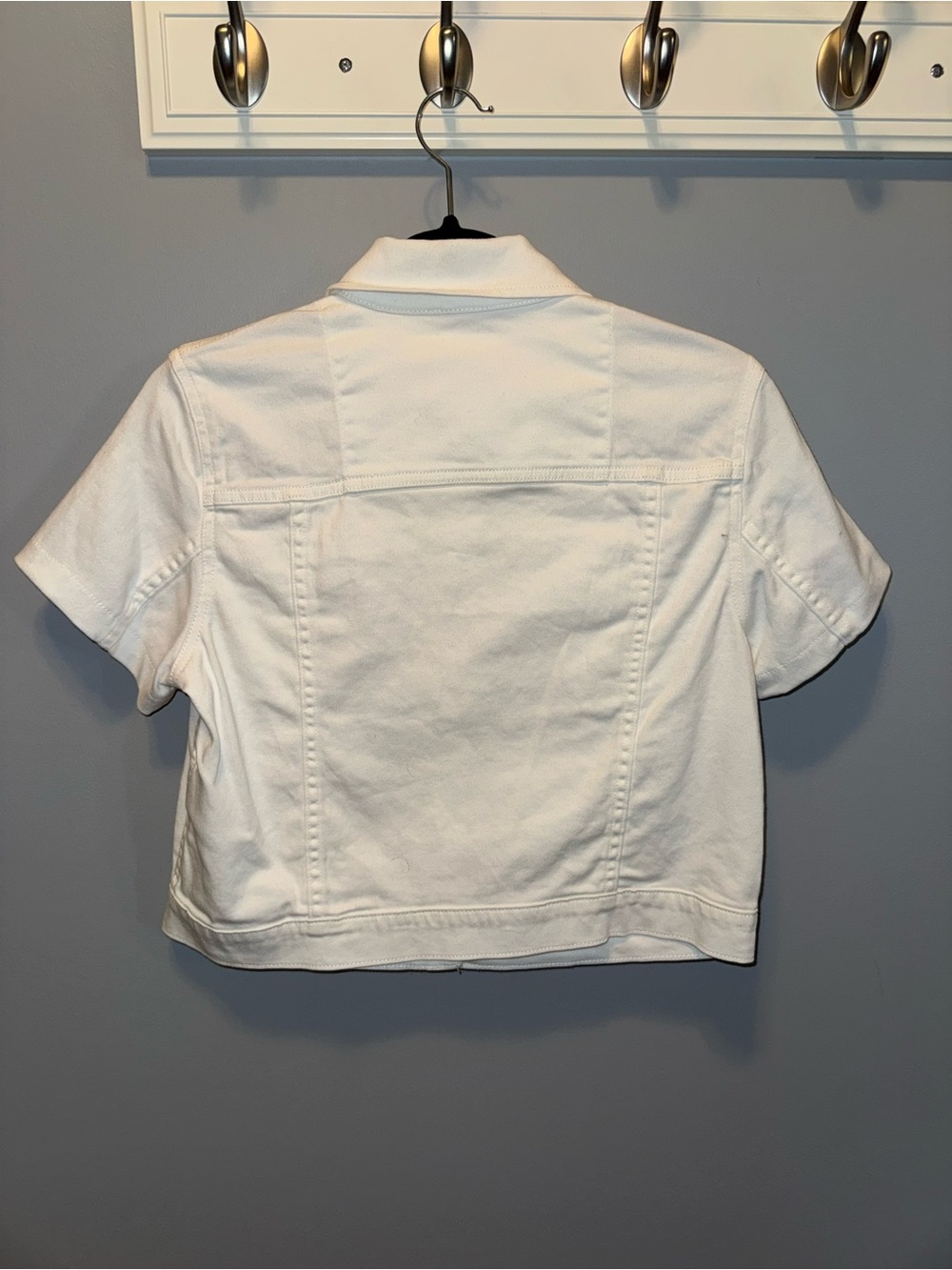 Michael Kors Cream Button-Front Denim Jacket - Picture 4 of 4